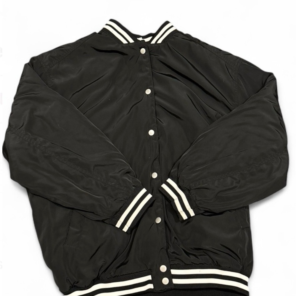 H&M Black Jacket with White Stripes